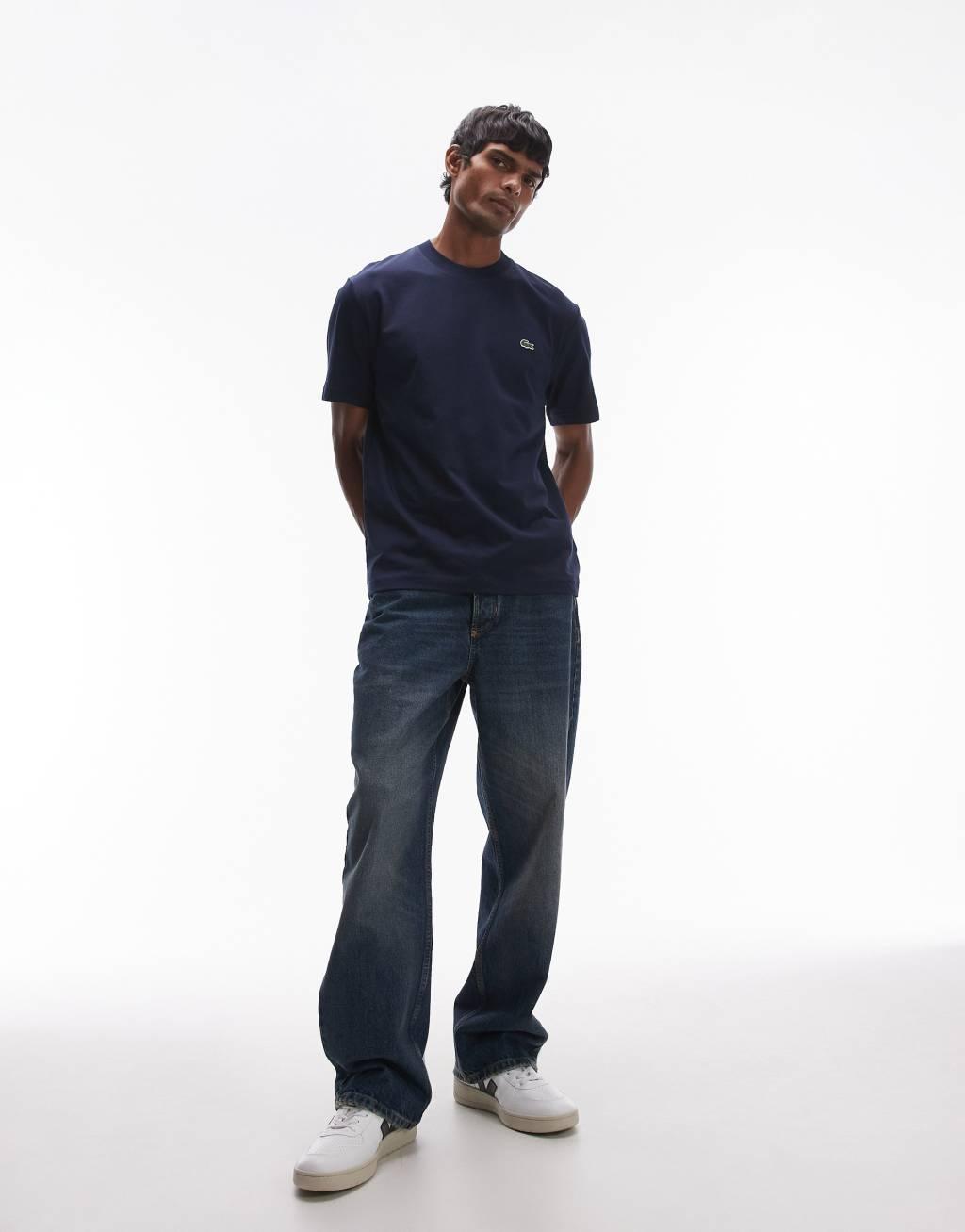 Lacoste logo t-shirt in navy Product Image
