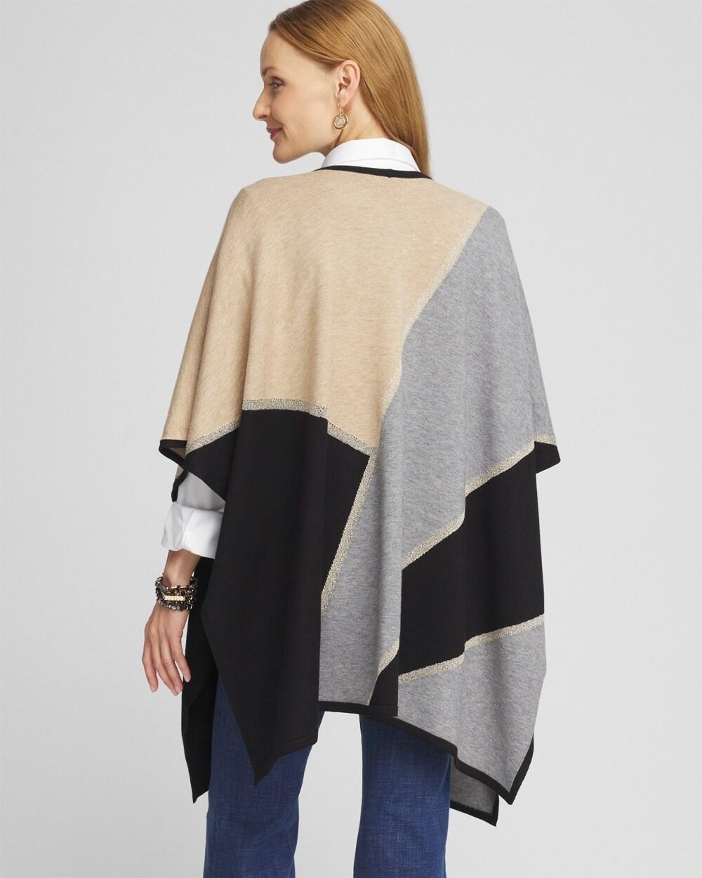 Colorblock Lurex Ruana Product Image