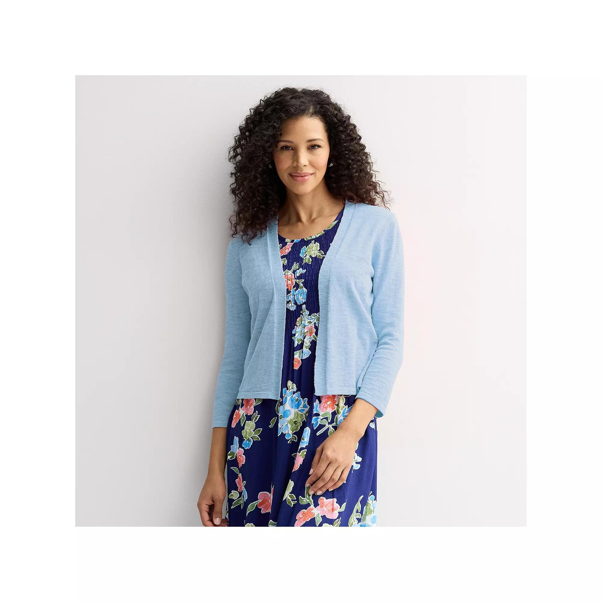 Women's Croft & Barrow® Open Front Cardigan, Size: Medium, Secret Peri Product Image
