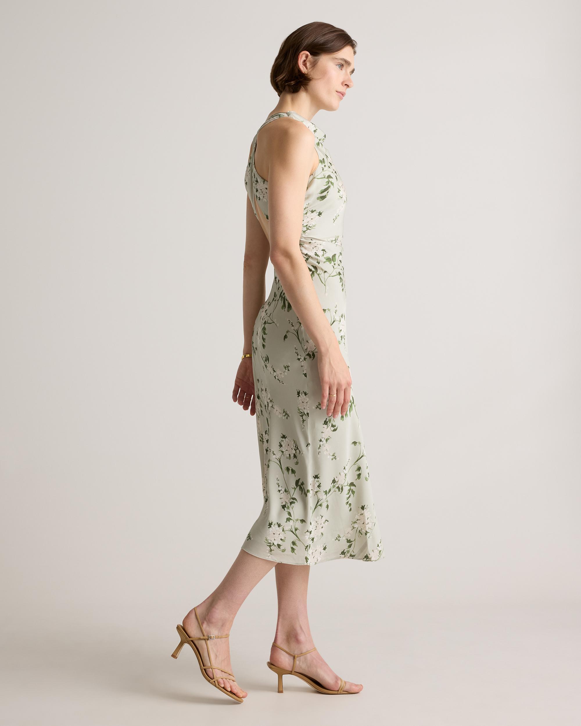 Quince | Women's Washable Stretch Silk High Neck Midi Dress Size XS, Mulberry Silk Product Image