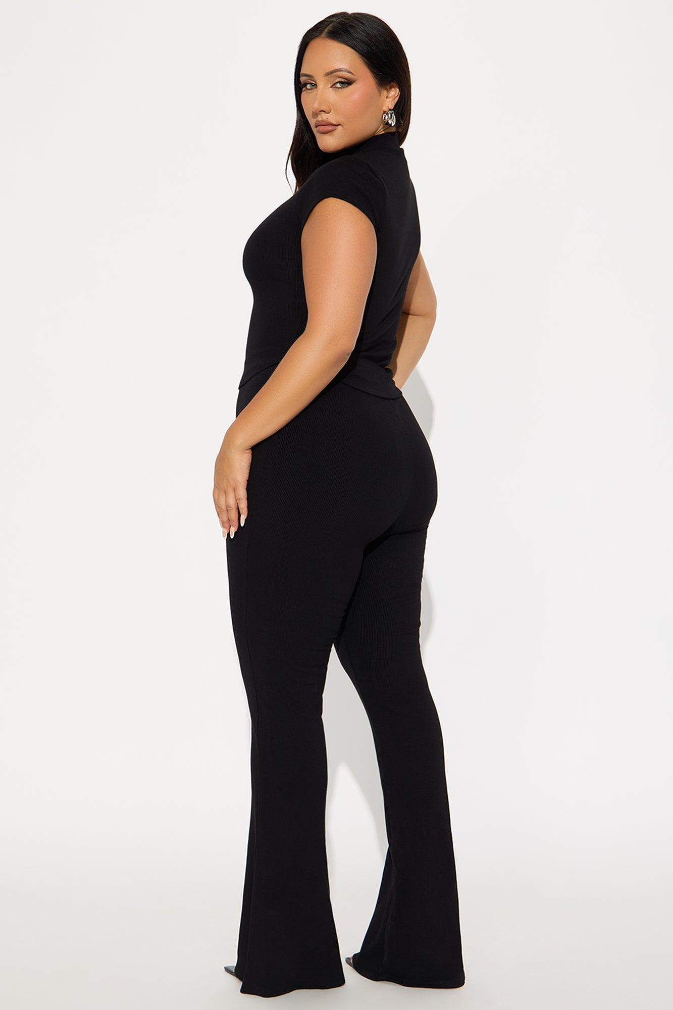Valentina Snatched Straight Leg Pant Set - Black Product Image