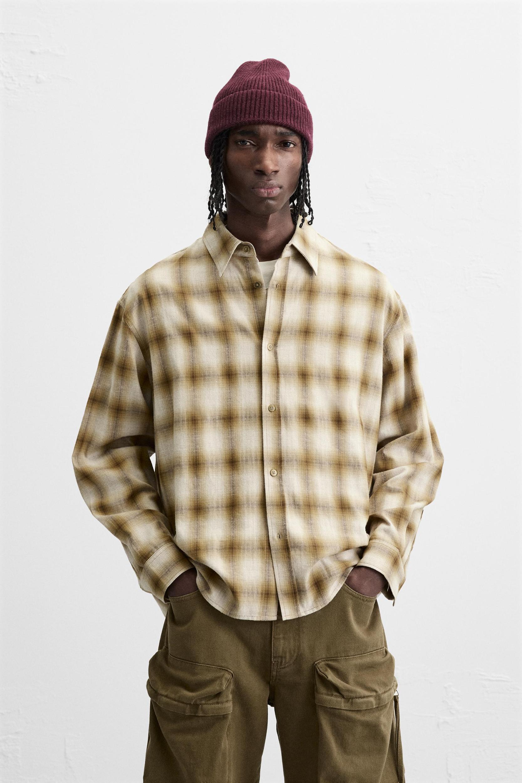 RELAXED FIT PLAID SHIRT Product Image
