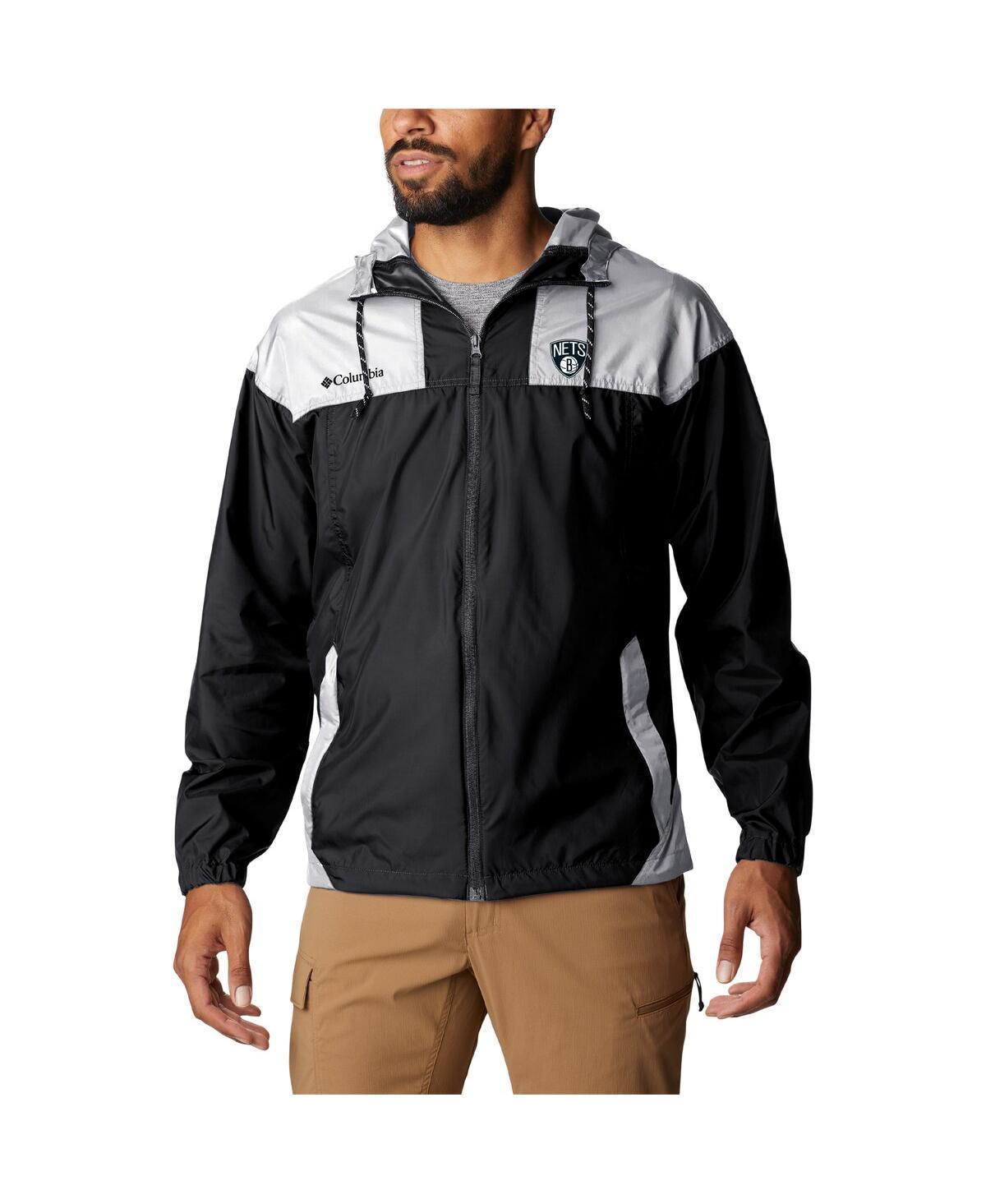 Men's Columbia Black Brooklyn Nets Big & Tall Flash Forward Challenger Omni-Shade Full-Zip Hoodie, Size: 2XLT Product Image