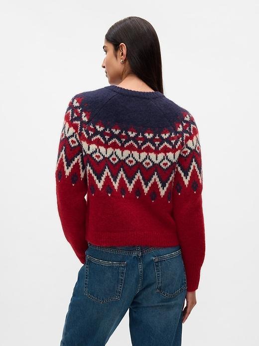 Brushed Fair Isle Cropped Cardigan Product Image