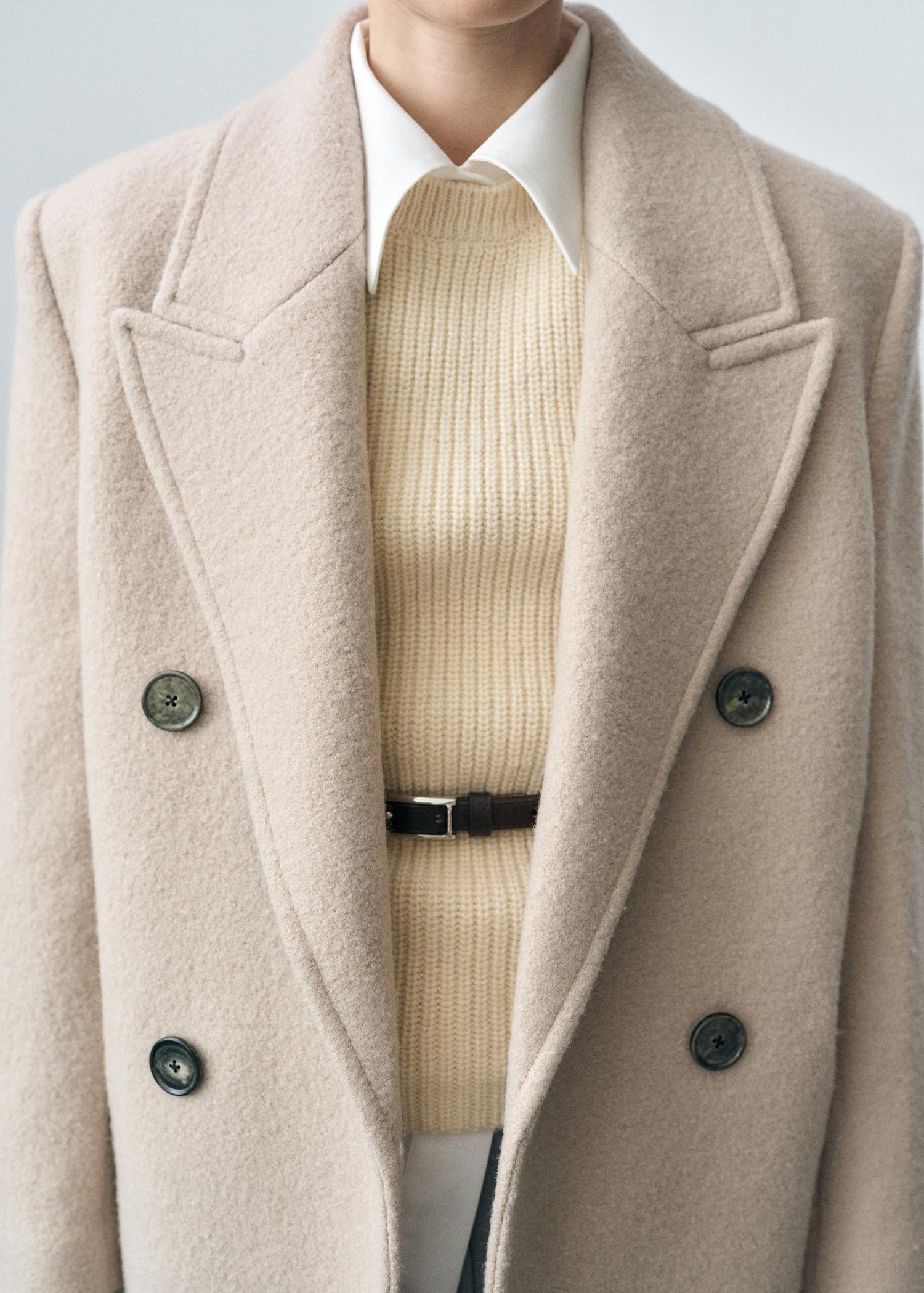 Structured virgin wool coat - Women | MANGO USA Product Image