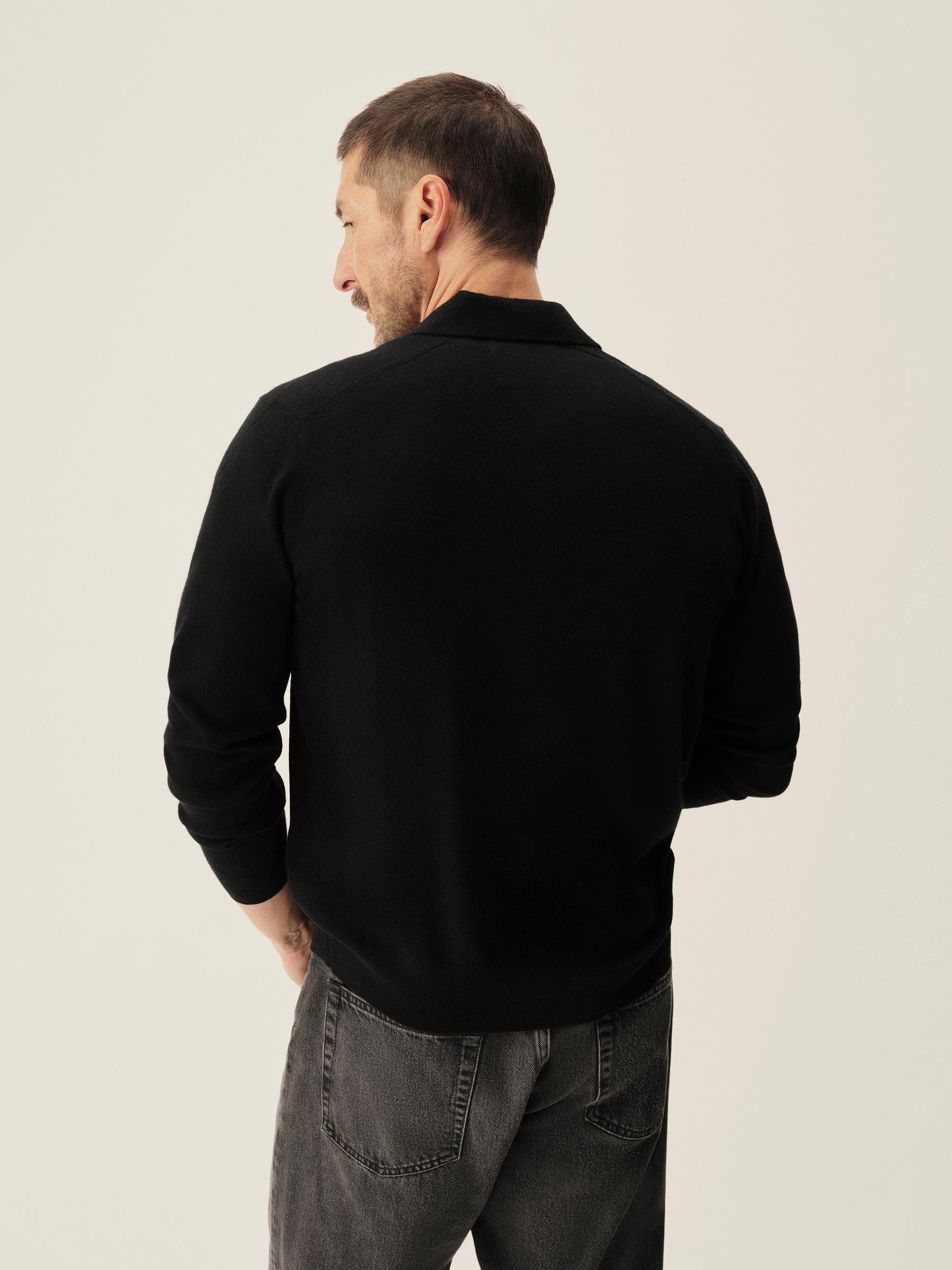 Black California Cashmere Button Down Shirt Product Image