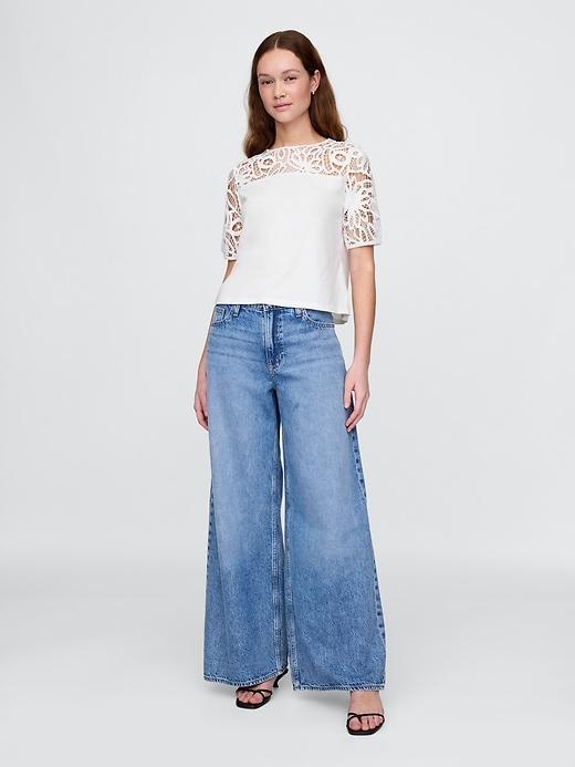 Organic Cotton VintageSoft Heavyweight Lace Top Product Image