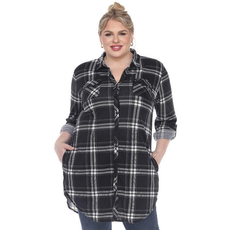 White Mark Plus Size Plaid Tunic Top Product Image