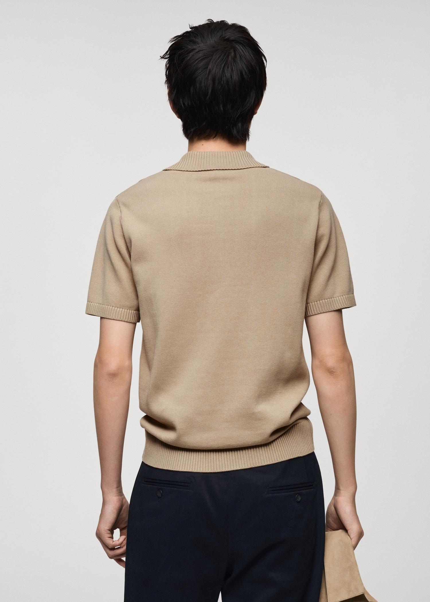 100% cotton knitted polo shirt - Men | MANGO USA Product Image