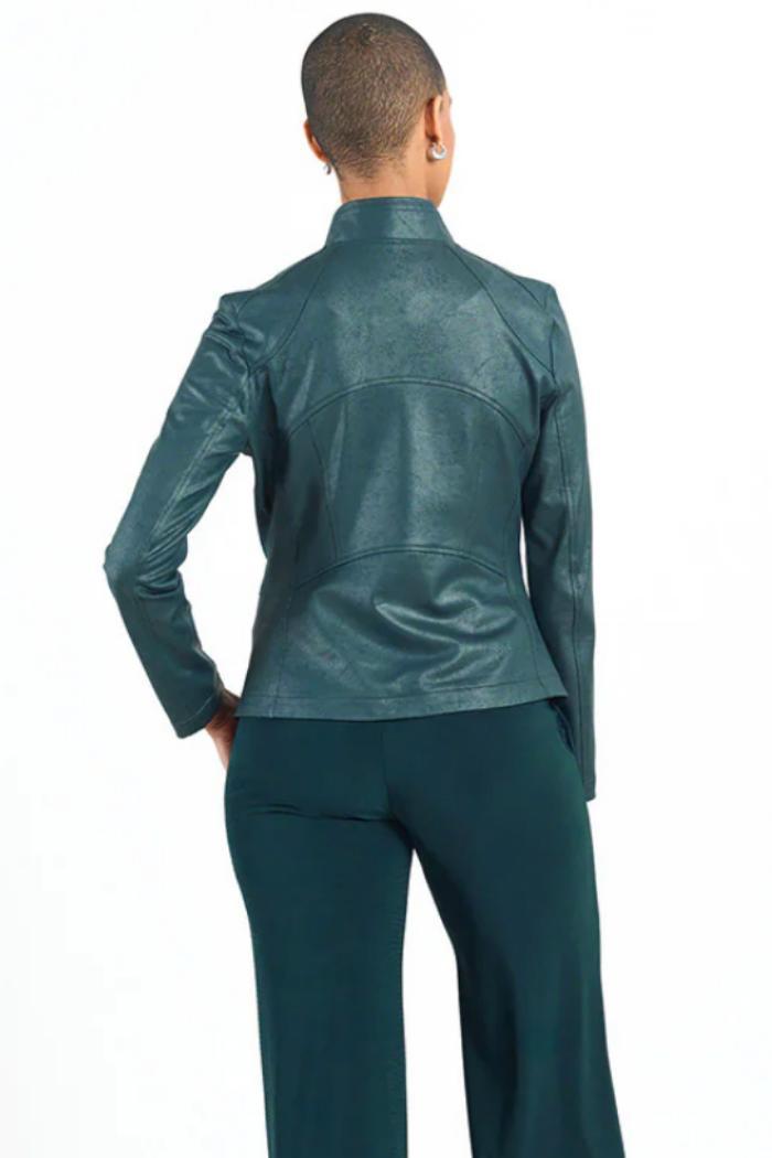Liquid leather zip jacket Product Image