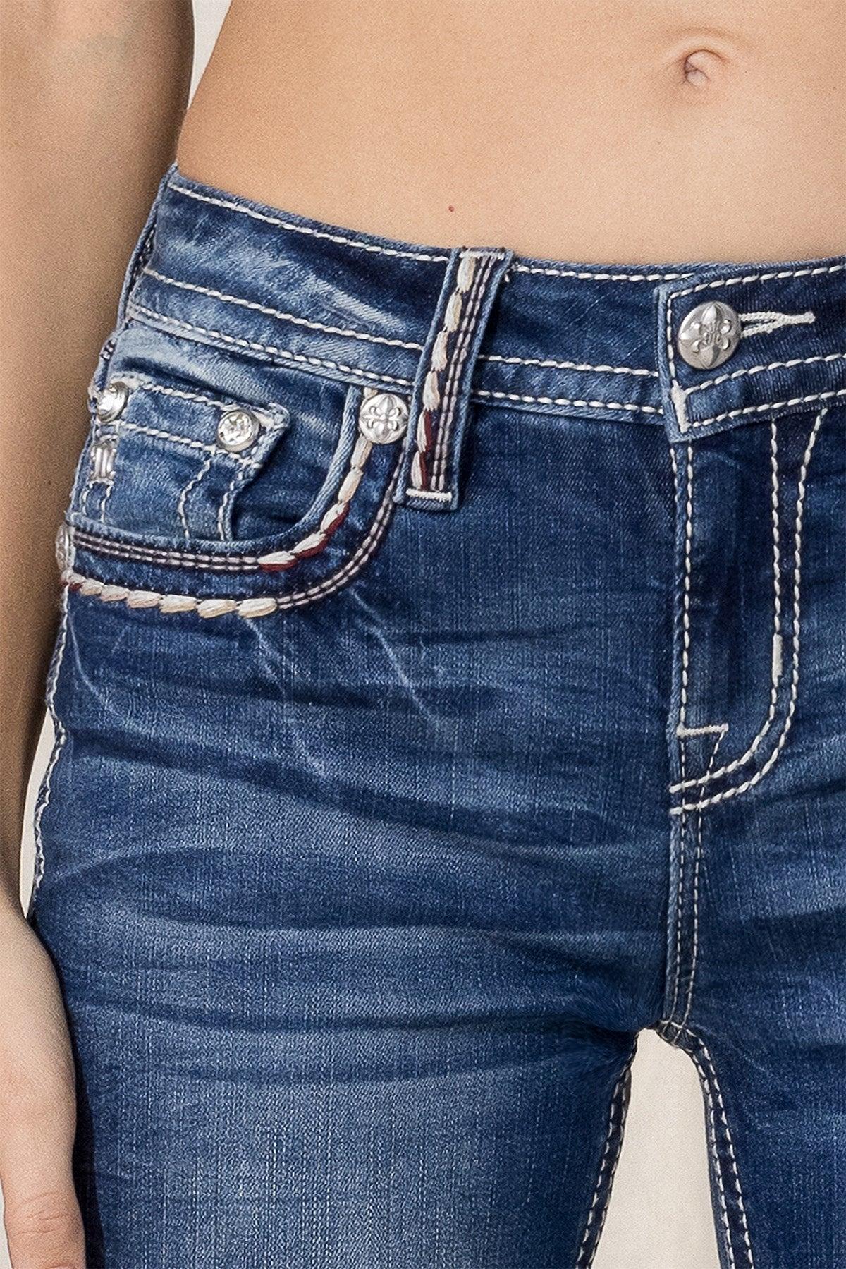 Broken Saddle Stitch Bootcut Jeans Product Image