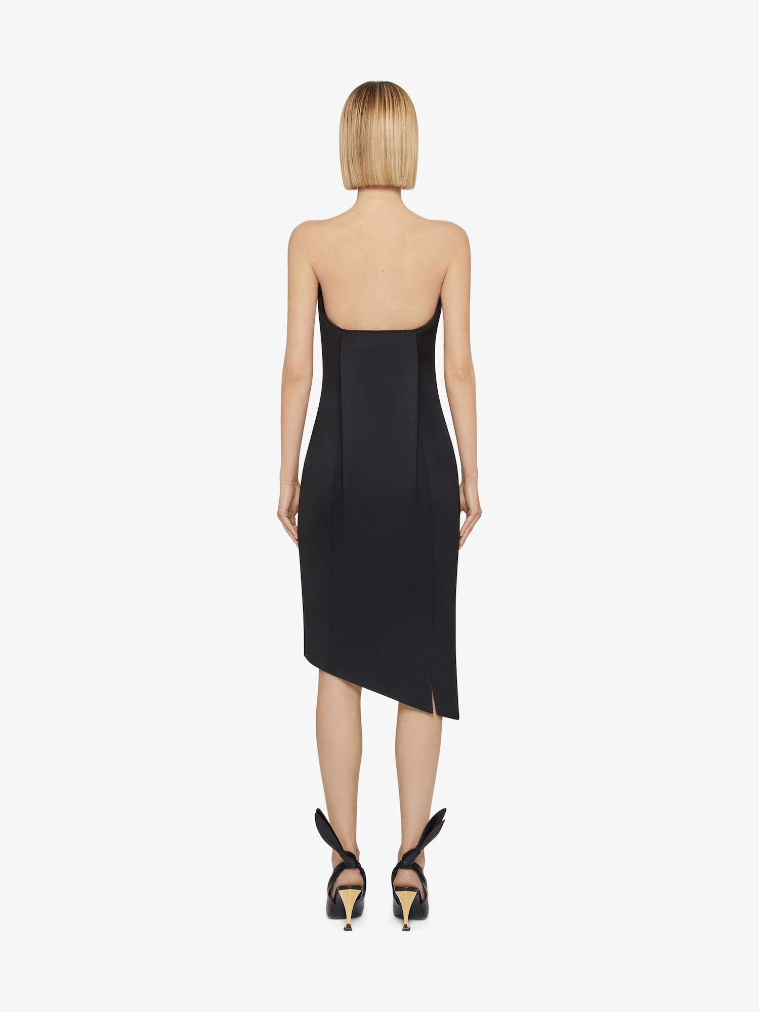 Asymmetric bustier dress in wool Product Image
