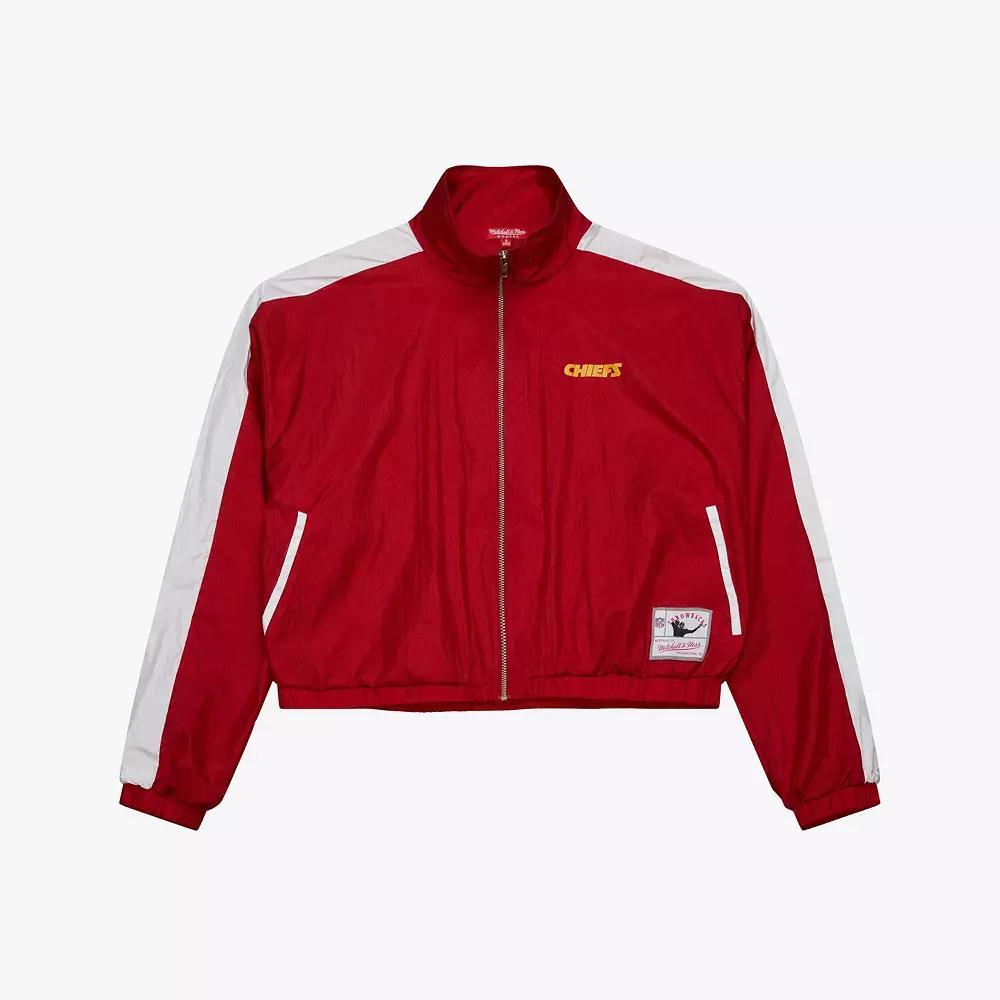 Women's Mitchell & Ness Red Kansas City Chiefs Nylon Cropped Full-Zip Jacket, Size: 2XL Product Image