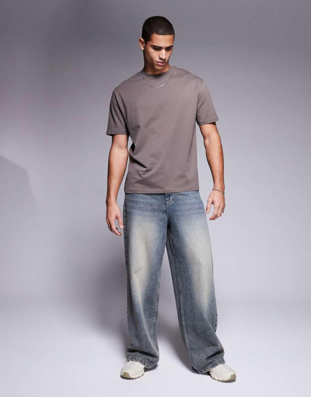 ASOS DESIGN essential relaxed t-shirt in brown Product Image