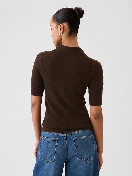 Pointelle Polo Sweater Product Image