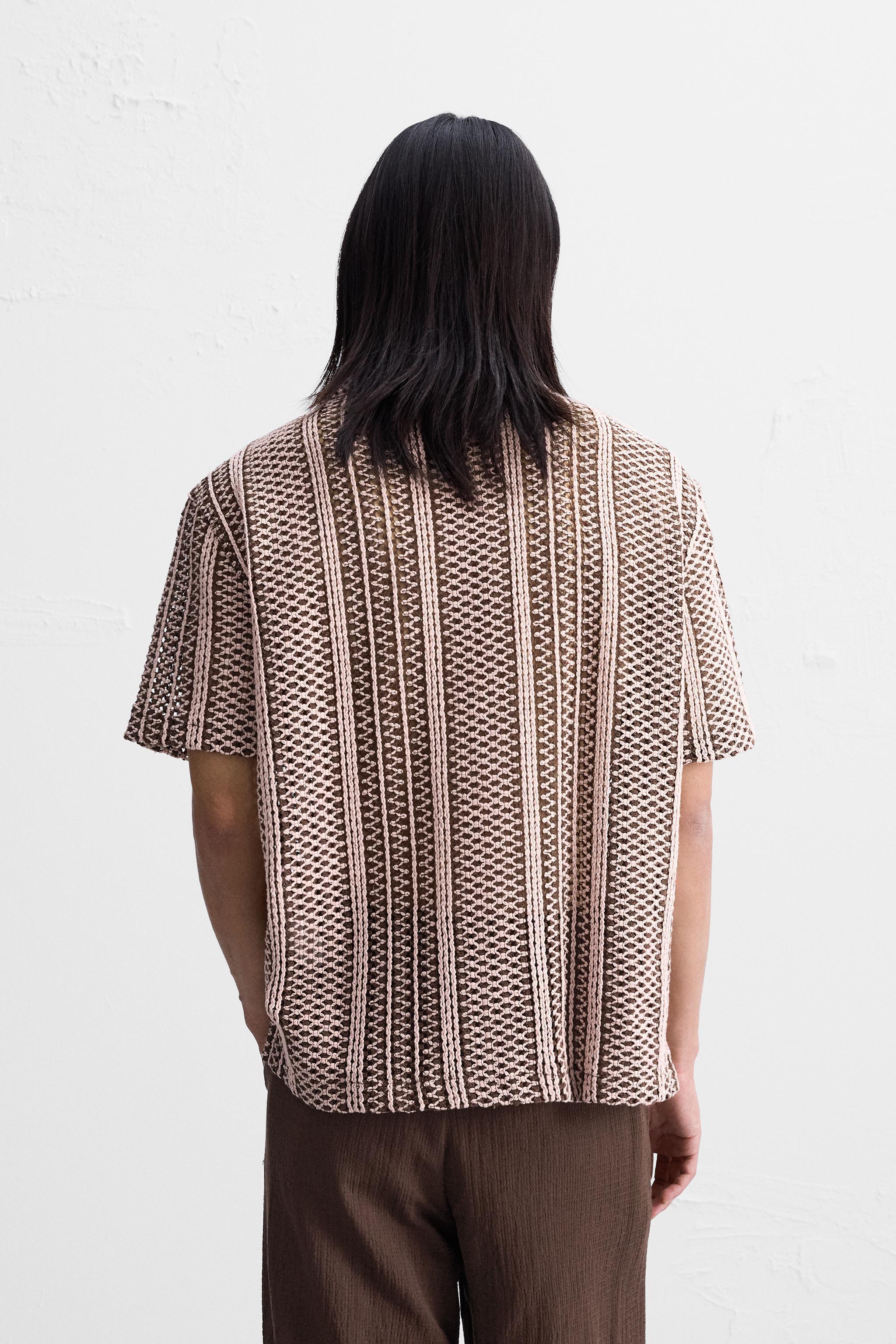 GEOMETRIC CROCHET SHIRT Product Image