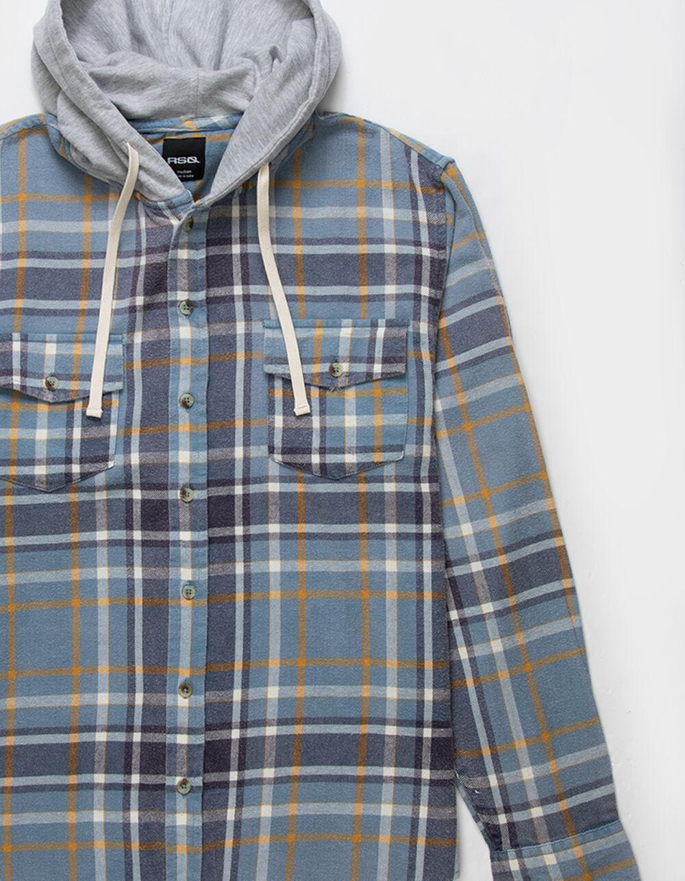 RSQ Mens Plaid Hooded Flannel Product Image