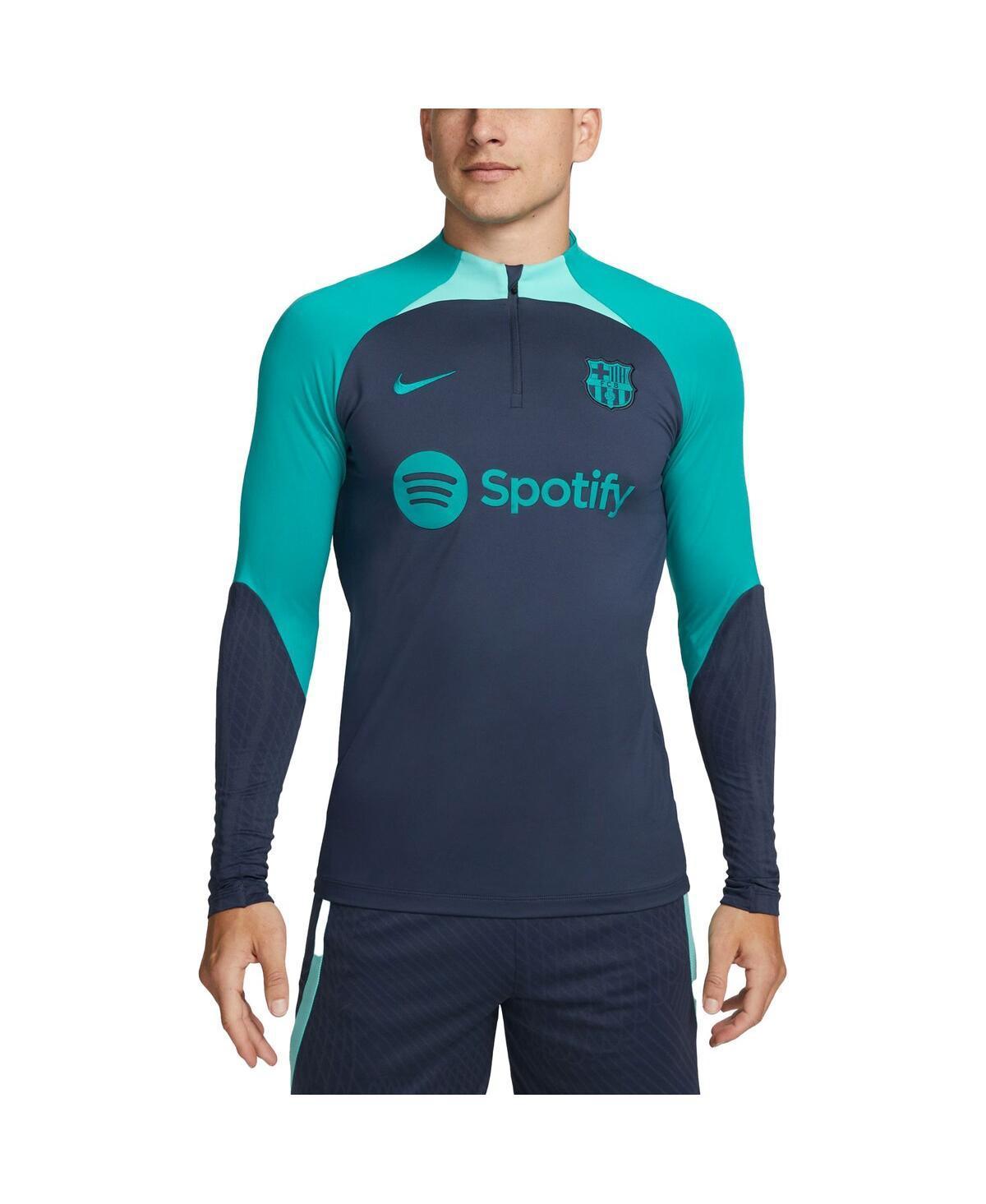 Men's Nike Navy Barcelona Strike Drill 2023/24 Performance Quarter-Zip Long Sleeve Top, Size: 2XL, Bar Blue Product Image