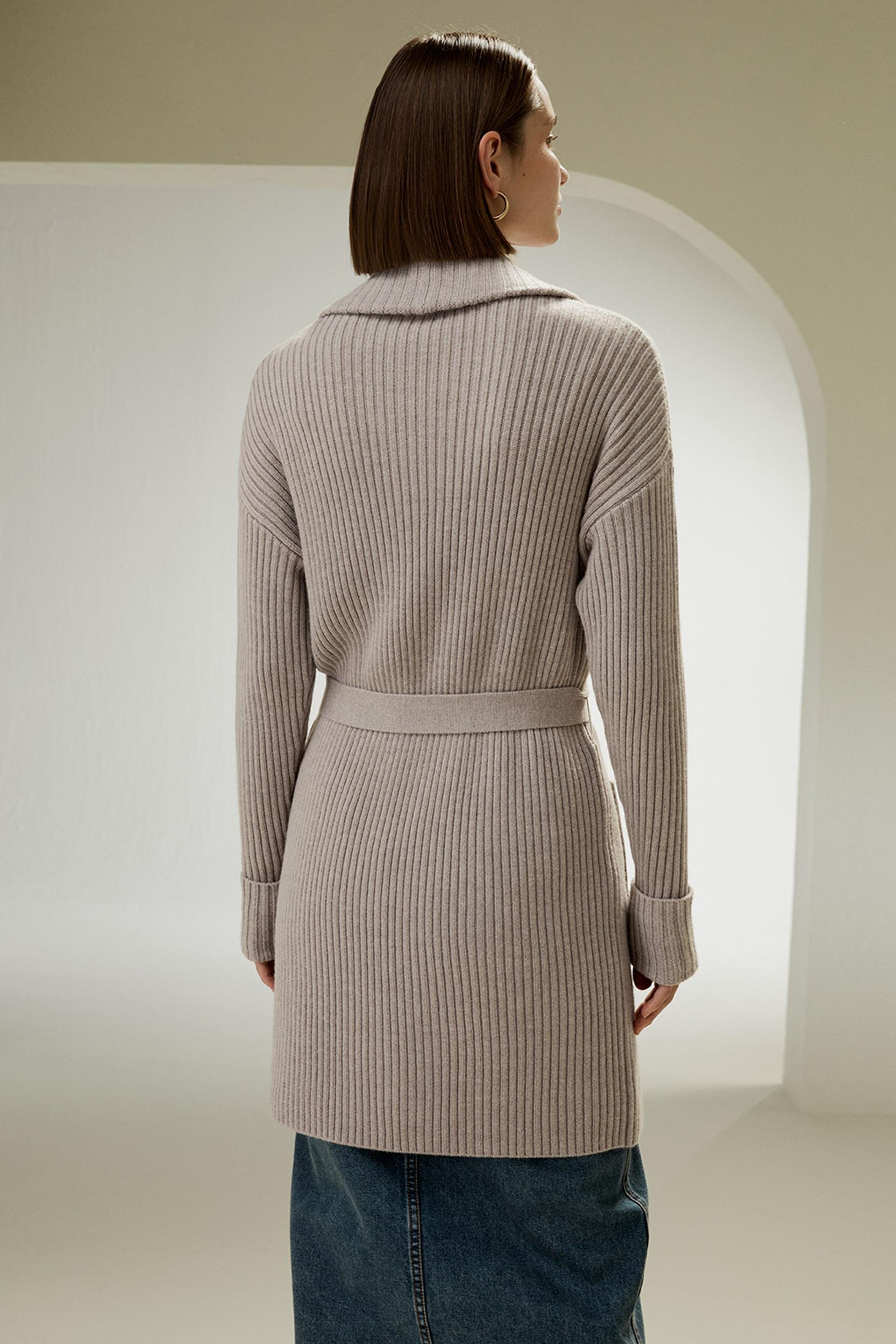 Merino Wool Shawl Collar Cardigan Product Image