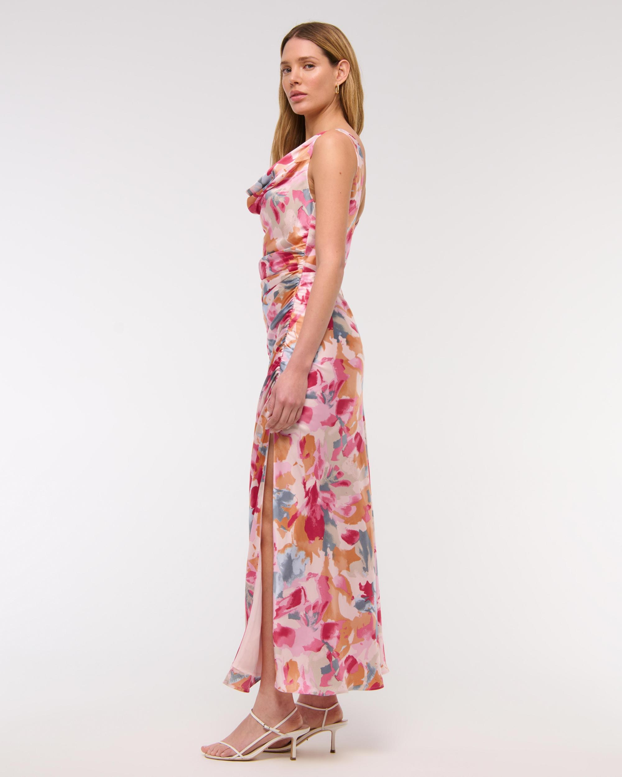 Cowl Neck Draped Maxi Dress Product Image