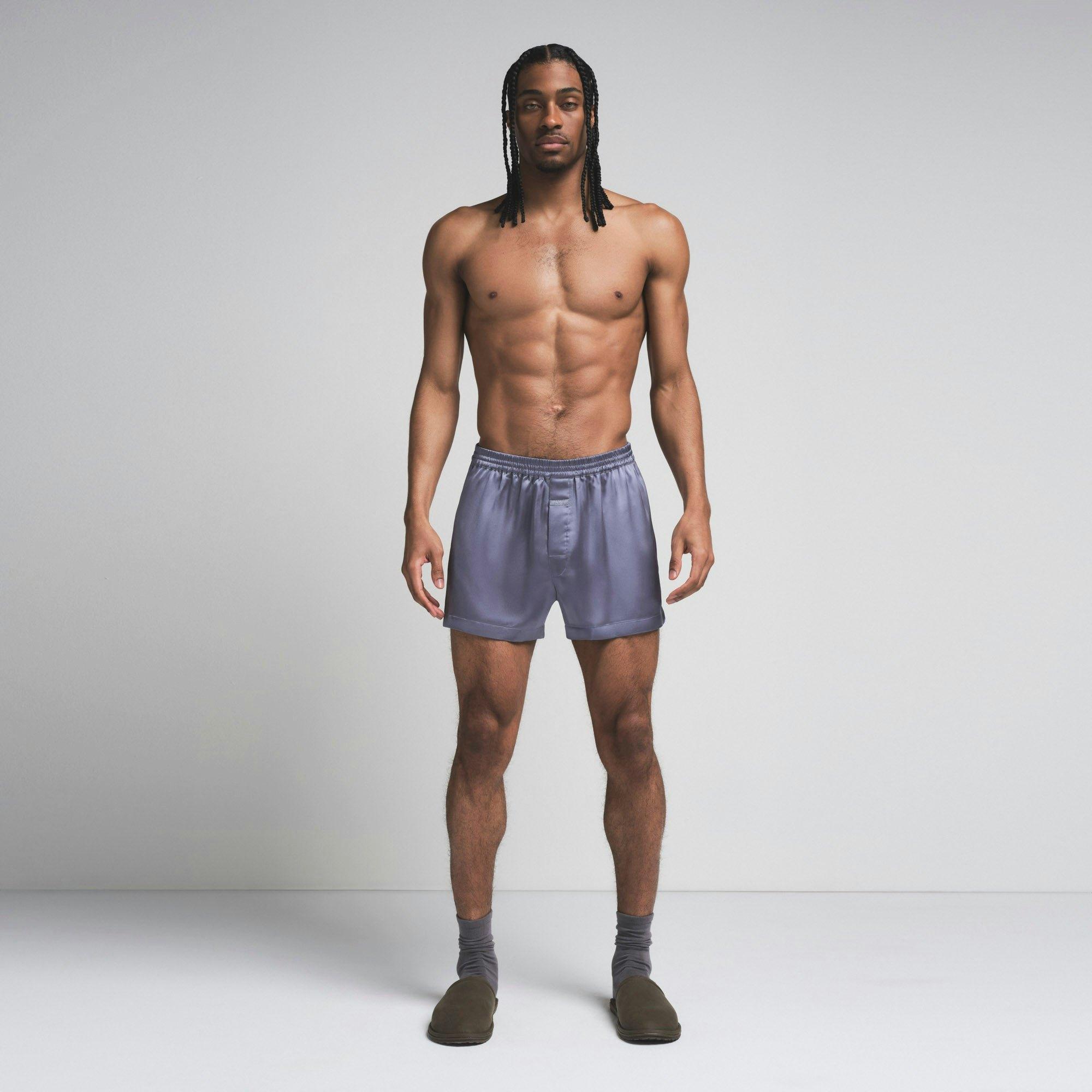 SATEEN SLEEP MENS 3" BOXER SHORT | SLATE Product Image