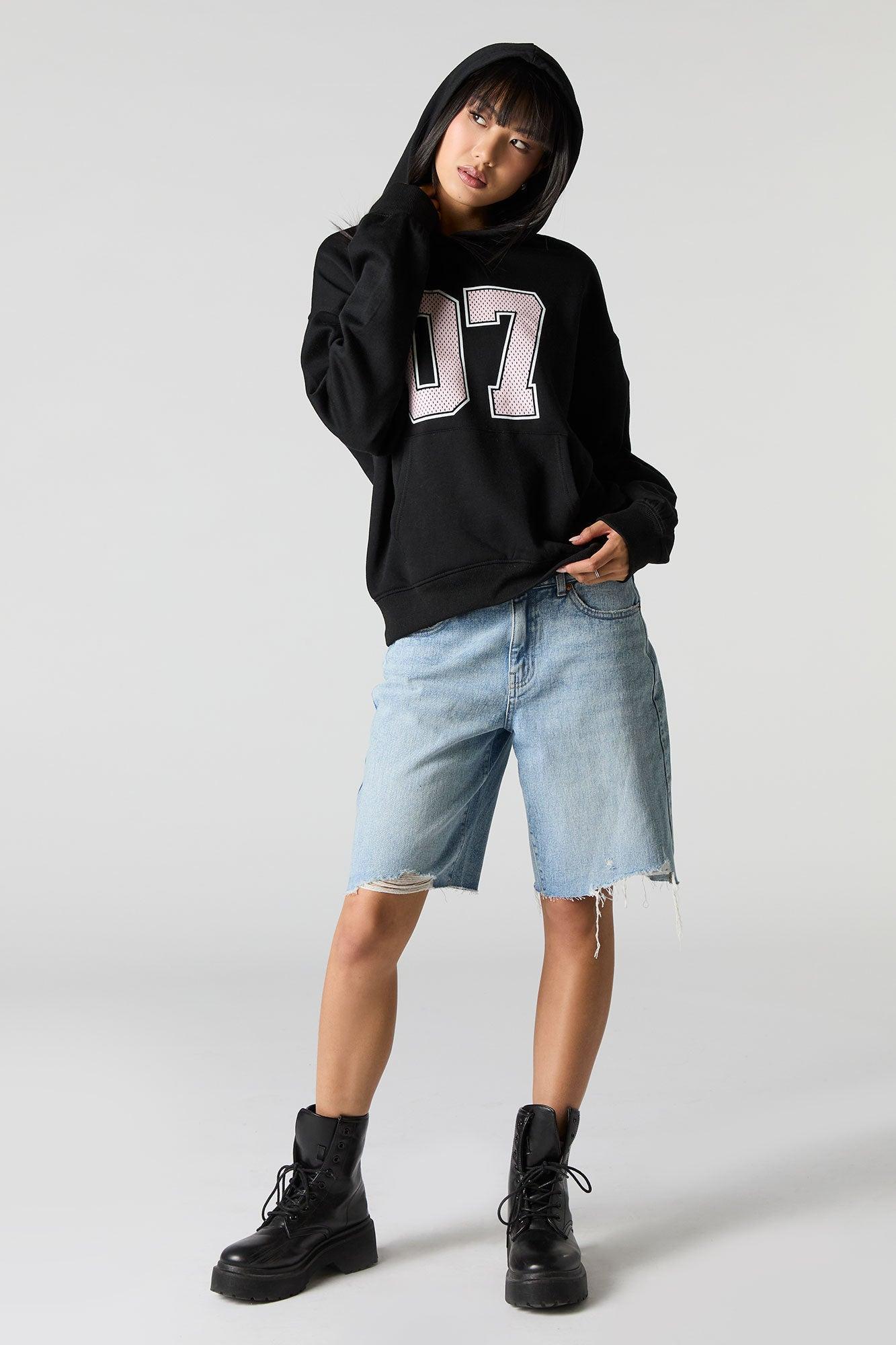Oversized Graphic Fleece Hoodie Female Product Image