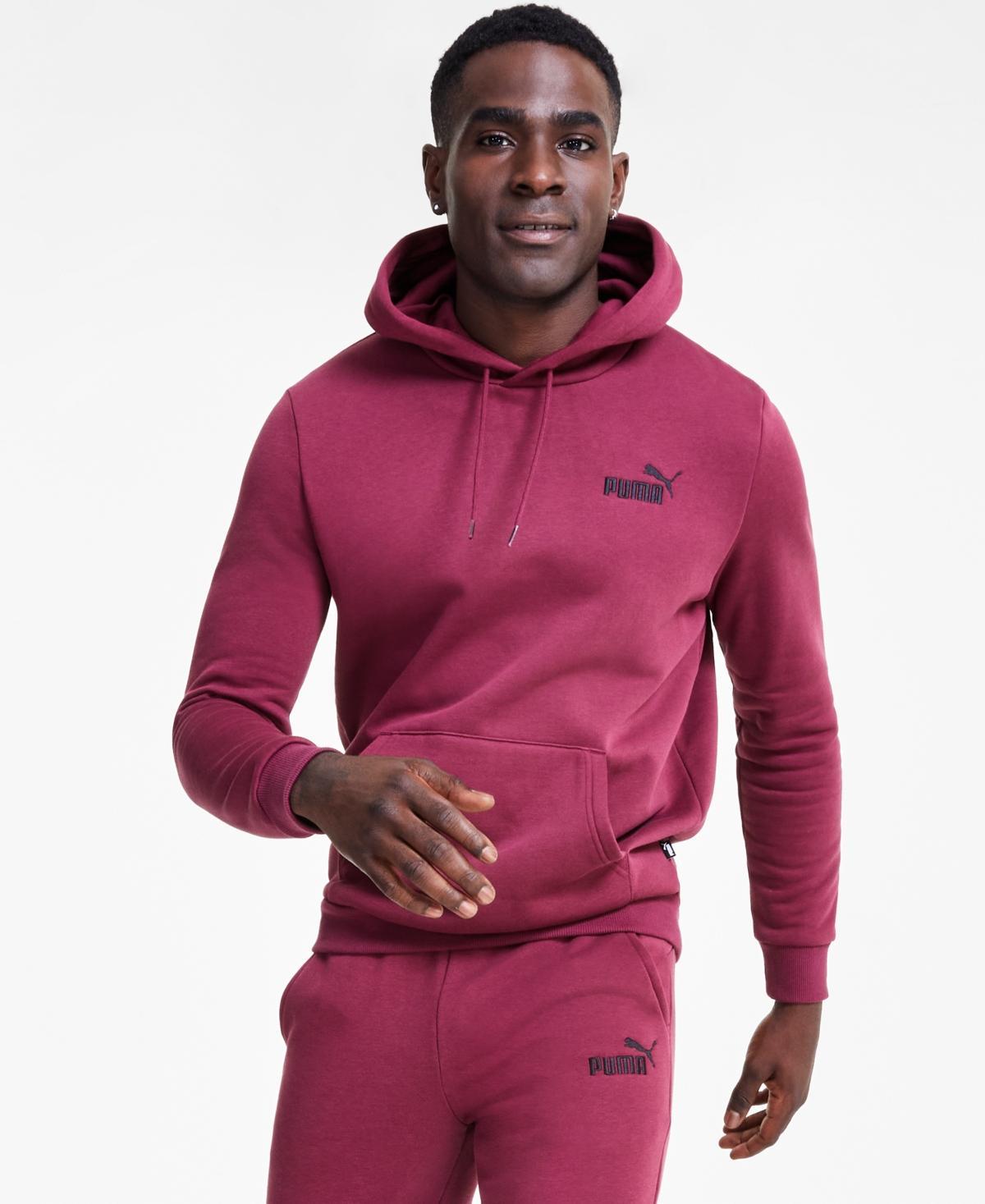 PUMA Mens Essential Small Logo Fleece Hoodie - Red/Black/White Product Image