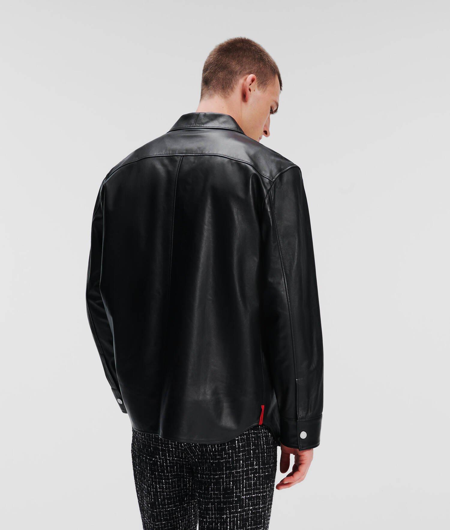 LEATHER SHIRT WITH CHEST POCKET Product Image
