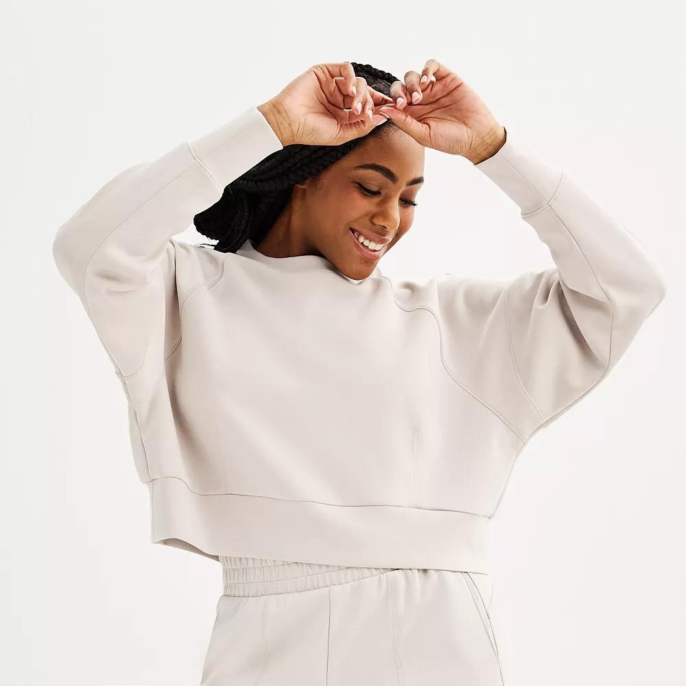Women's FLX Solace Cropped Pullover Sweatshirt, Size: Large, Brown Trap Product Image