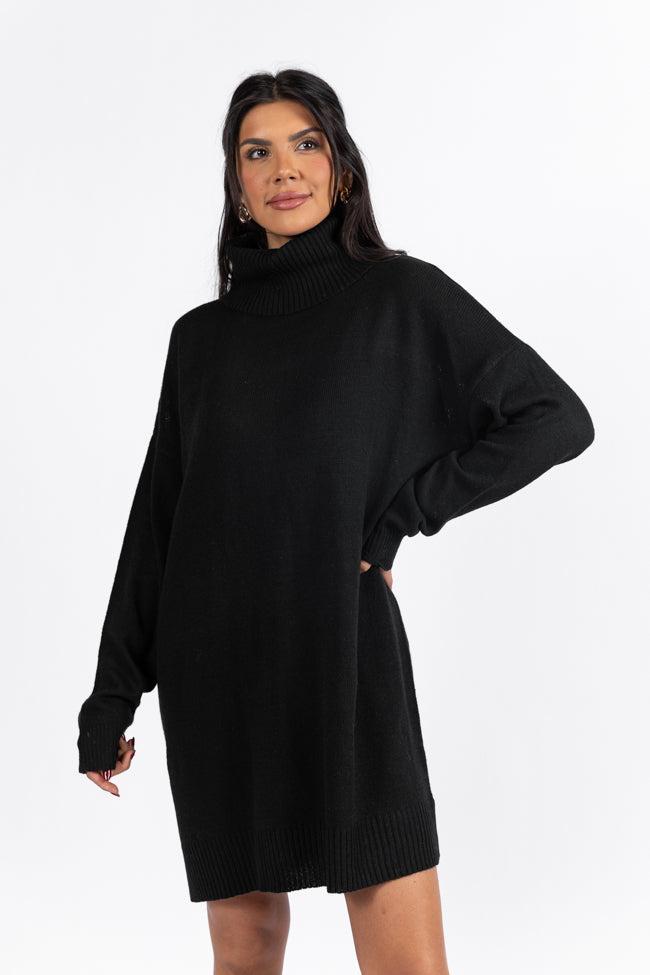Changing Locations Black Turtleneck Sweater Dress FINAL SALE Product Image