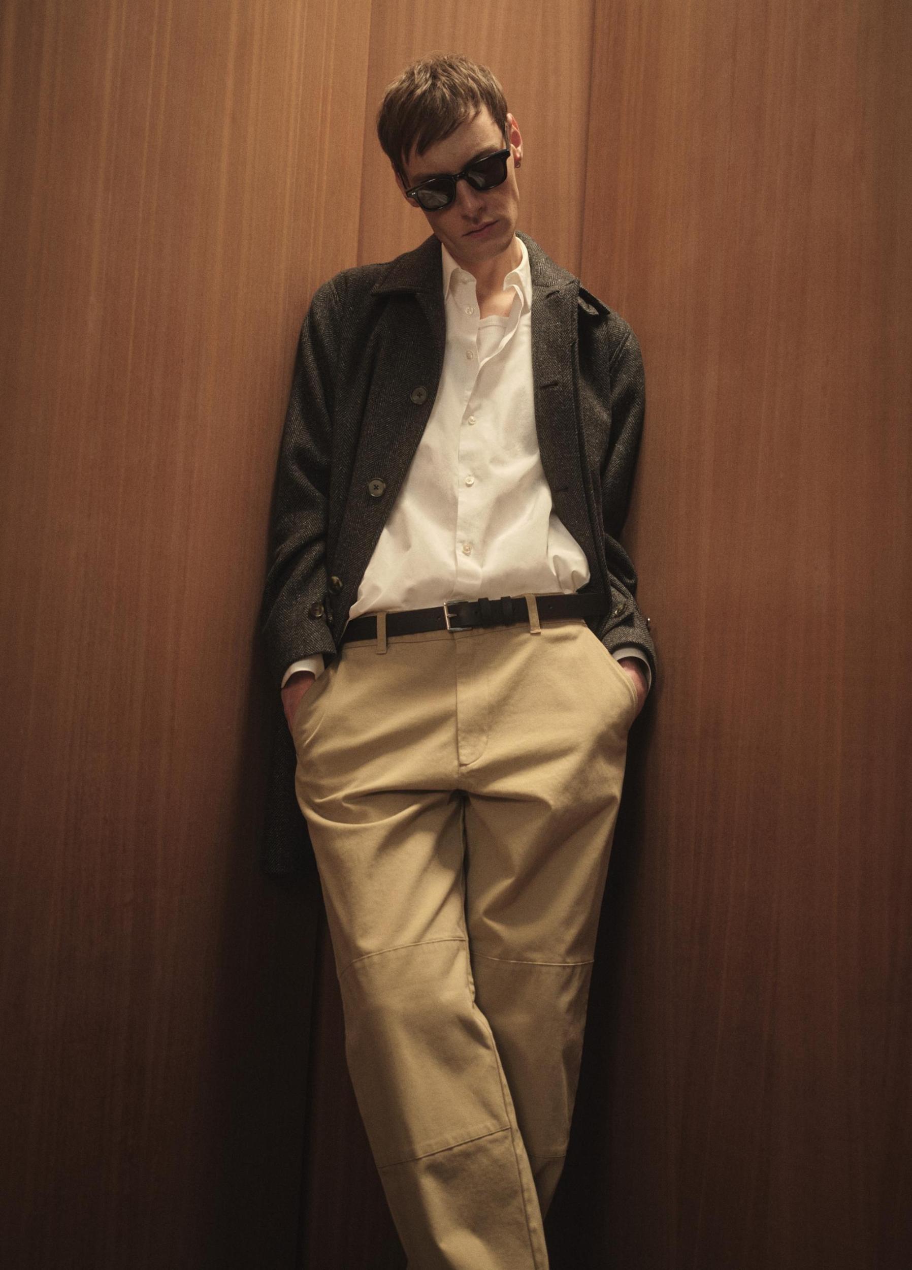 Relaxed Italian Peached Stretch-Cotton Double-Knee Pant Product Image