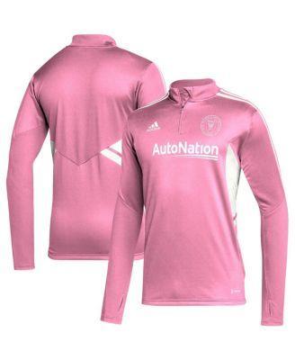 Men's adidas Pink Inter Miami CF Quarter-Zip AEROREADY Training Top, Size: 2XL, Mls Pink Product Image