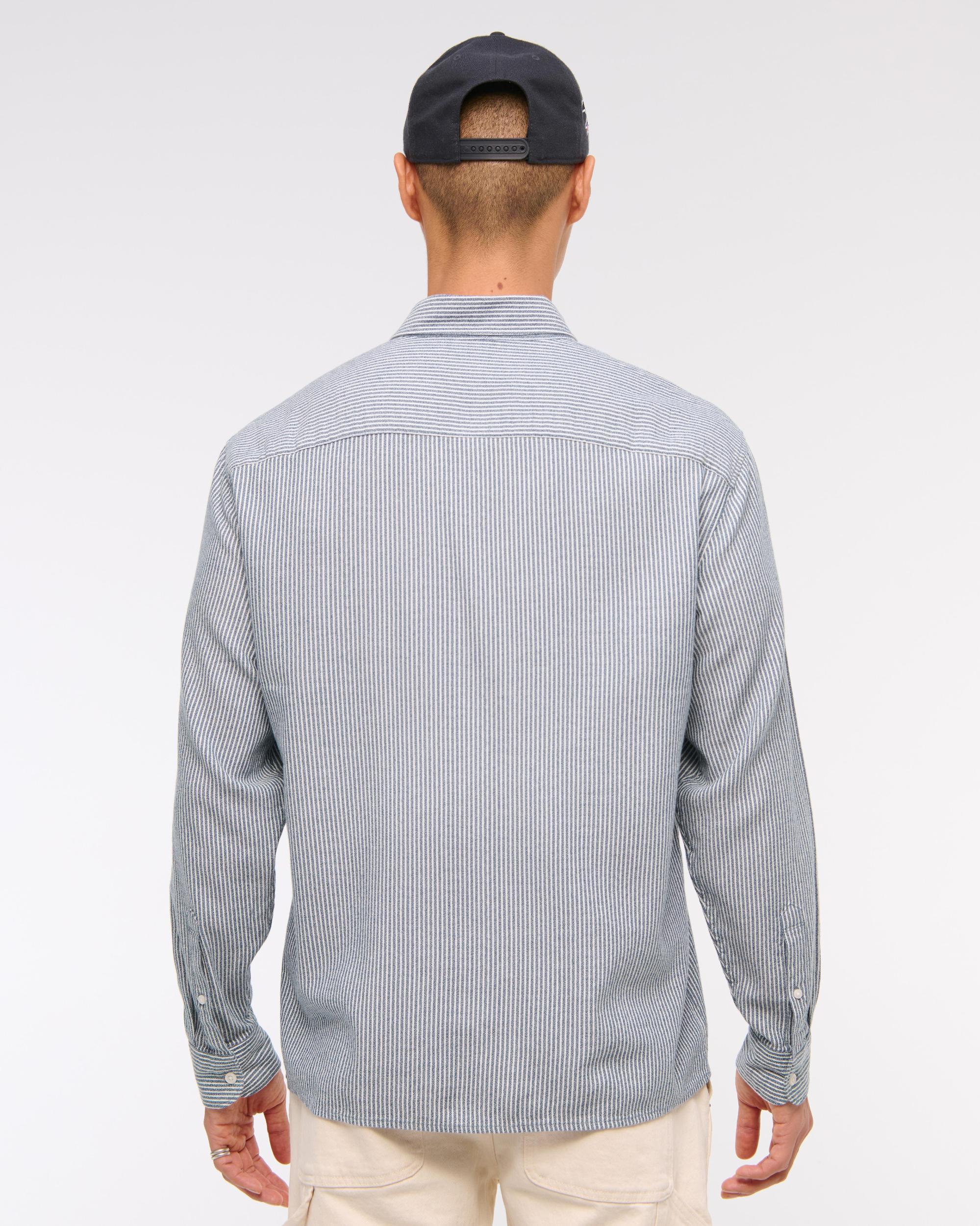 Long-Sleeve Crepe Button-Up Shirt Product Image