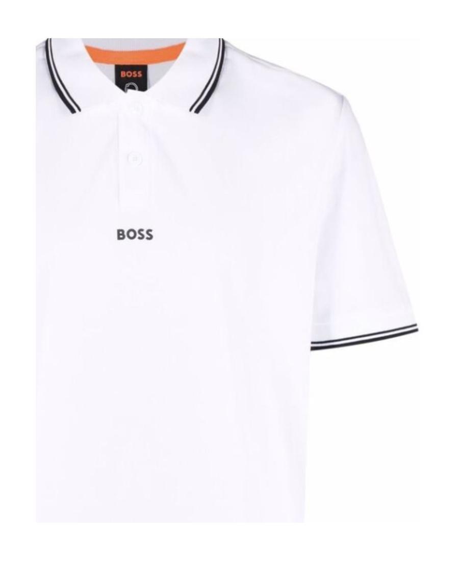 HUGO BOSS Cotton-piqu Polo Shirt With Contrast Logo And Tipping In White Product Image