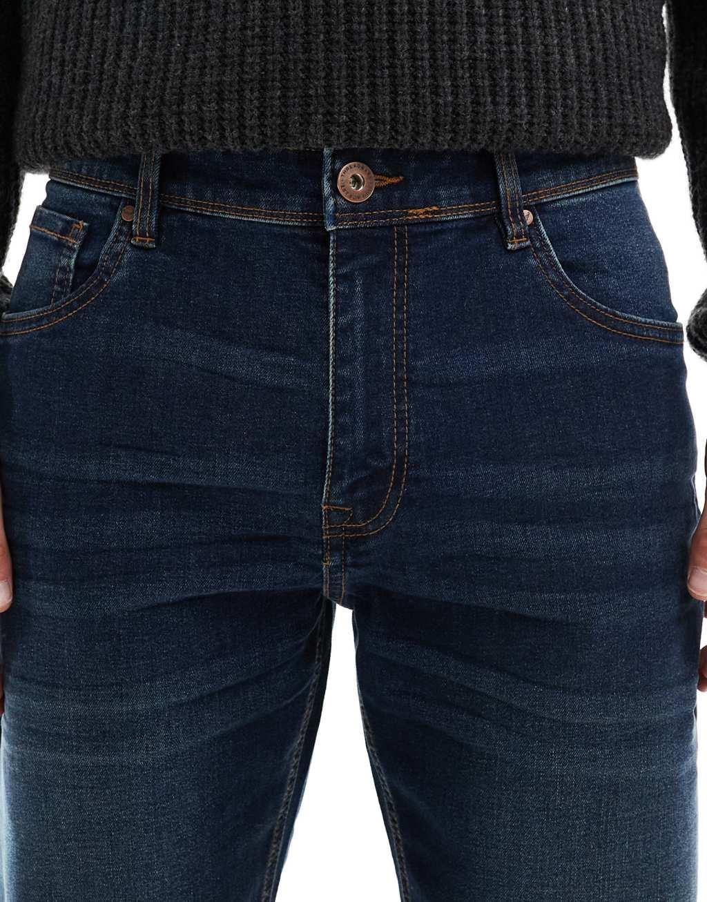 Threadbare straight fit jeans in mid wash blue Product Image