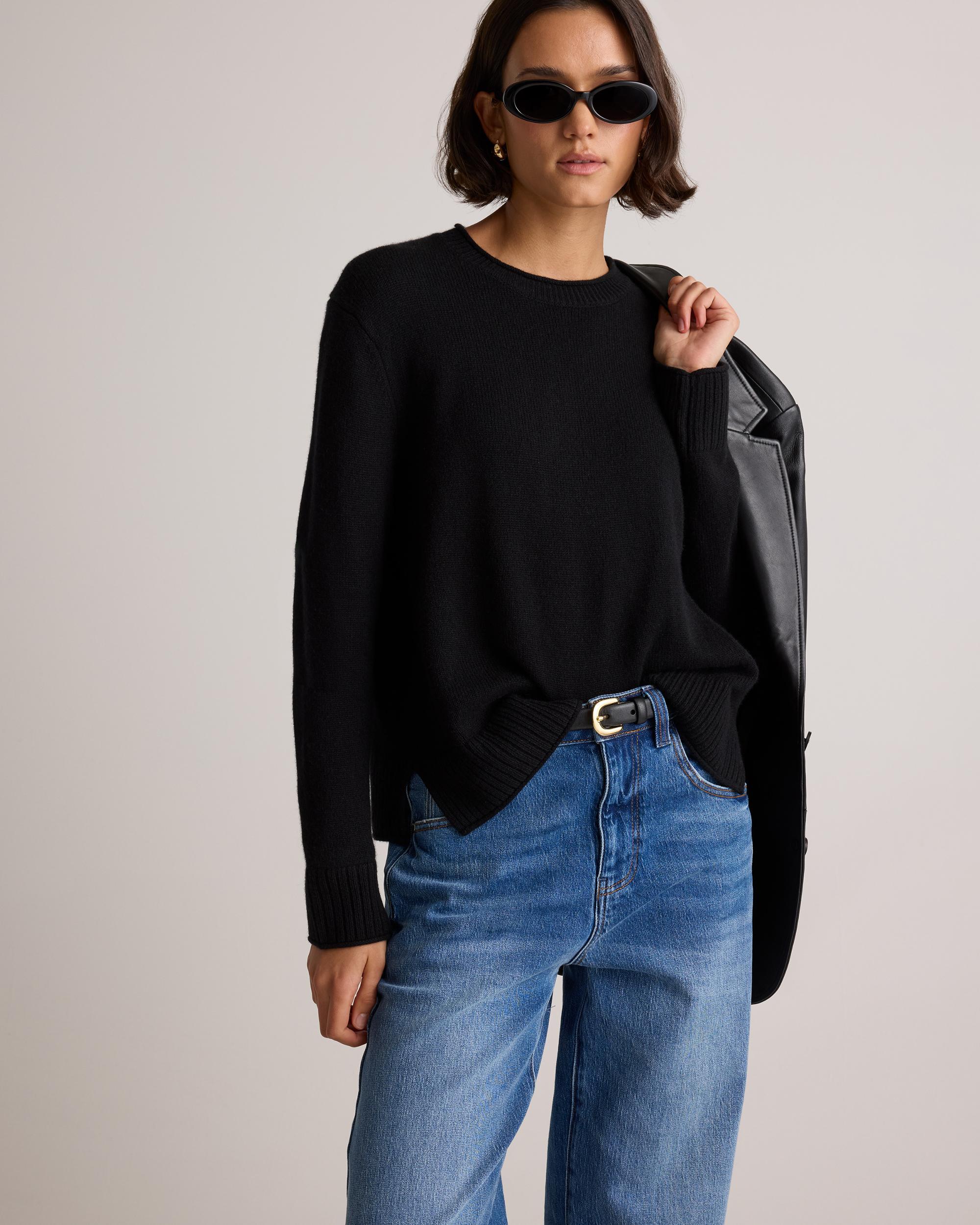 Quince | Women's Mongolian Cashmere Boxy Crewneck Sweater Size XL Product Image