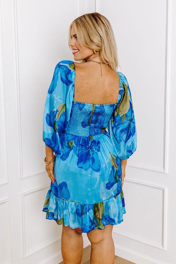 Sweethearts Floral Mini Dress in Blue Curves Product Image