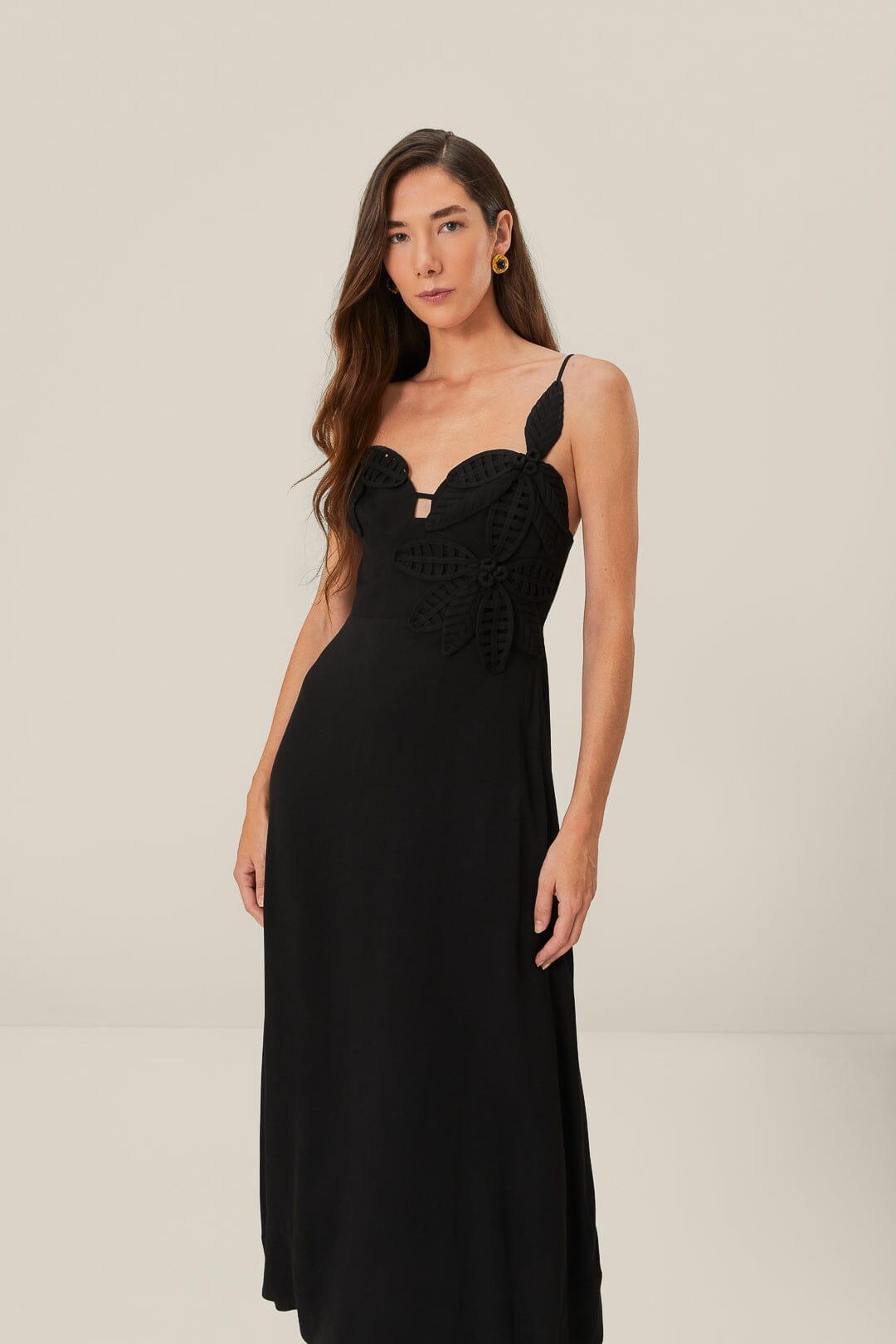 Womens Flowered Bust Midi-Dress Product Image