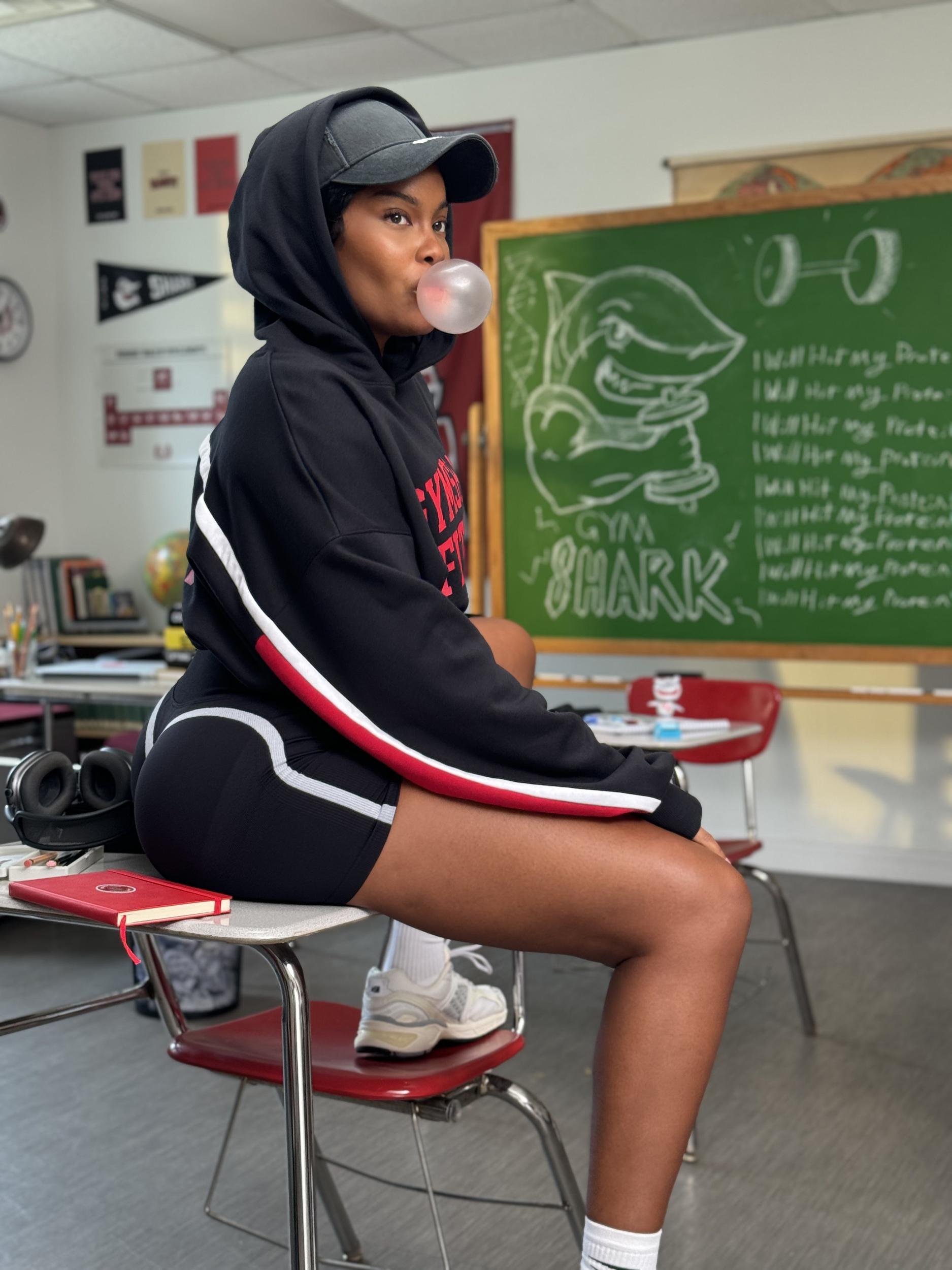 Gymshark Varsity Hoodie - Black Male Product Image
