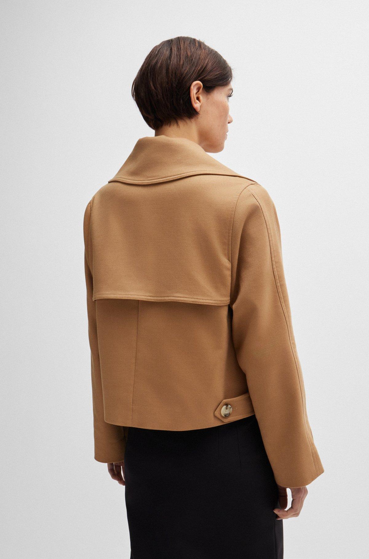 Double-breasted coat in stretch material Product Image