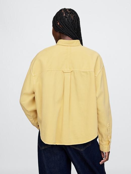 UltraSoft Denim Cropped Big Shirt Product Image