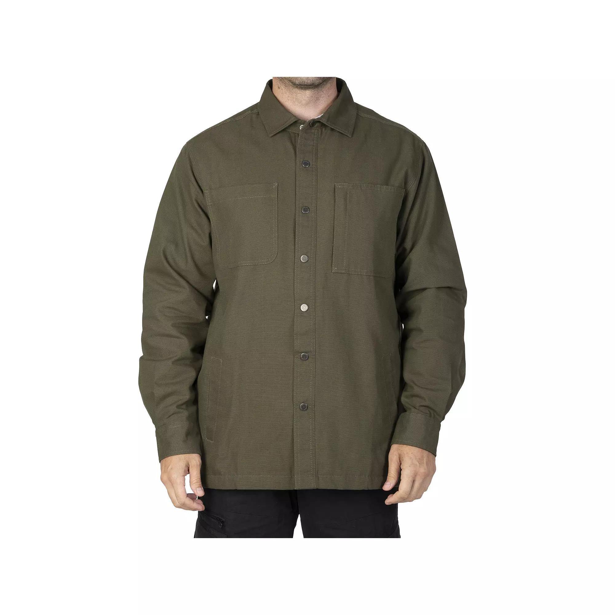 Men's Sonoma Goods For Life® Fleece-Lined Canvas Shirt Jacket, Size: XL, Green Product Image