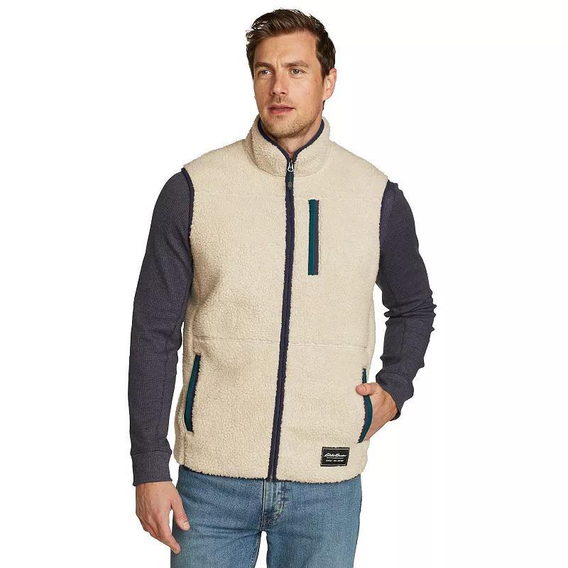 Men's Eddie Bauer Chilali Faux Shearling Fleece Vest, Size: Large, Oyster Product Image
