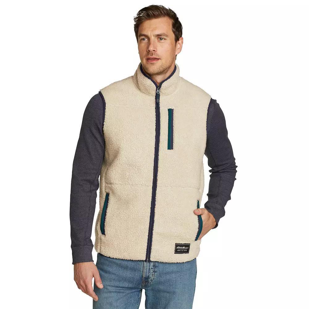 Men's Eddie Bauer Chilali Faux Shearling Fleece Vest, Size: Large, Oyster Product Image