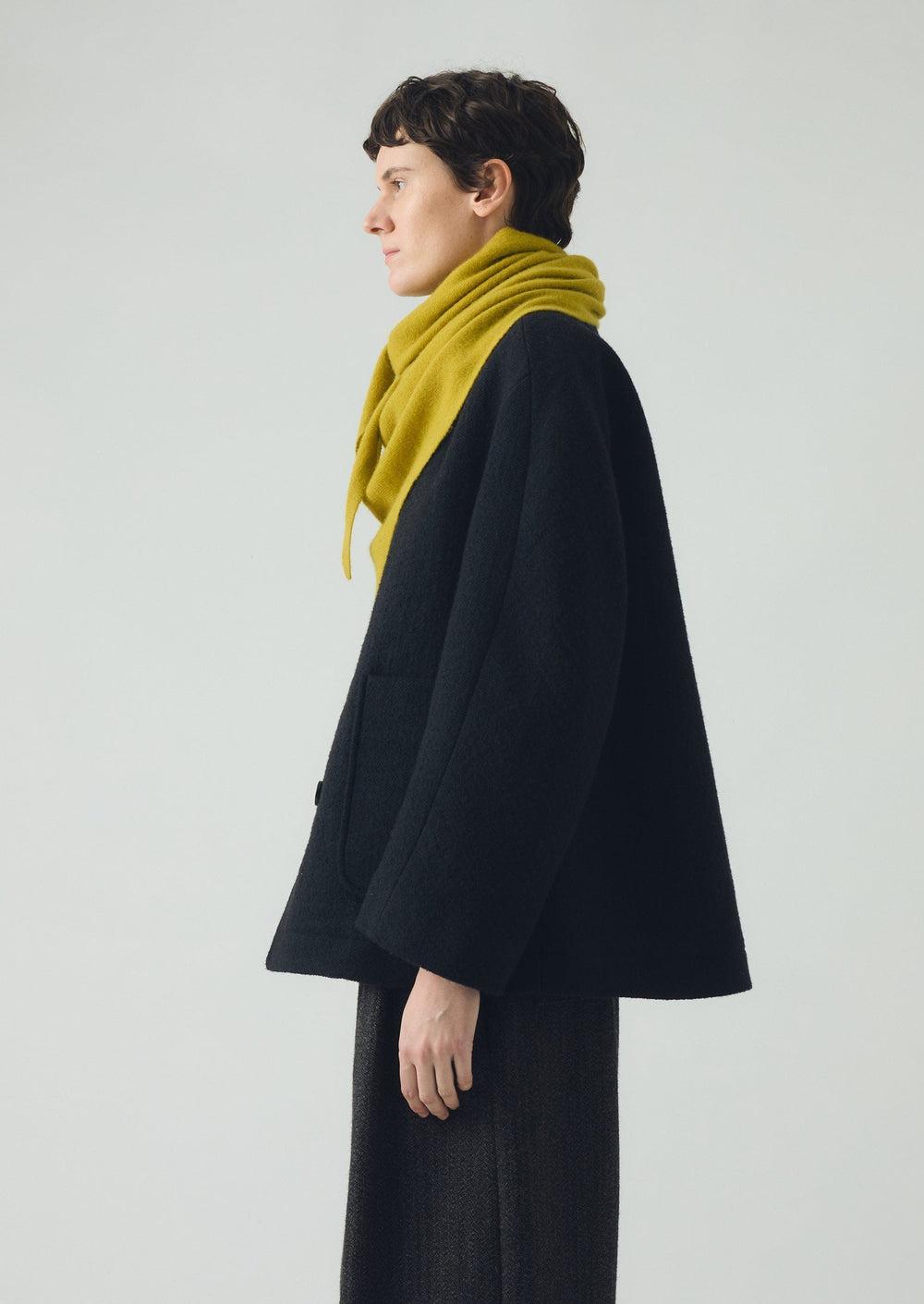 Wool Cashmere Large Bandana | Yellow Moss Product Image