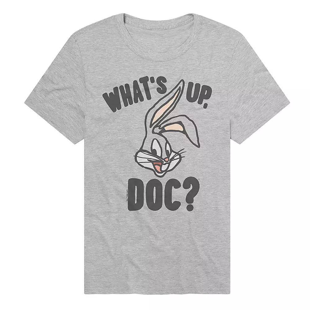 Men's Looney Tunes Bugs Bunny "What's Up Doc" Graphic Tee, Size: Small, Athletic Grey Product Image