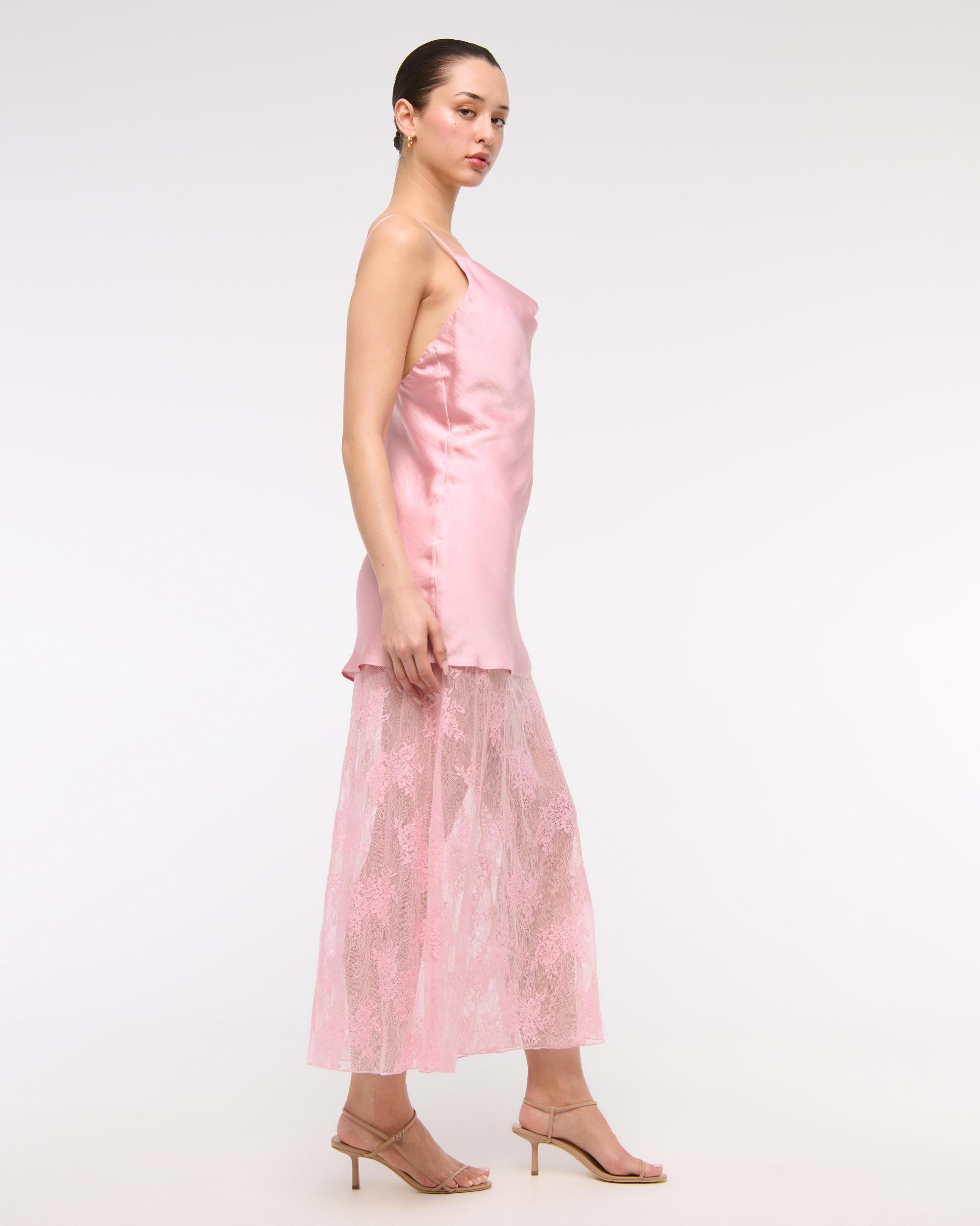 Cowl Neck Lace Maxi Dress Product Image