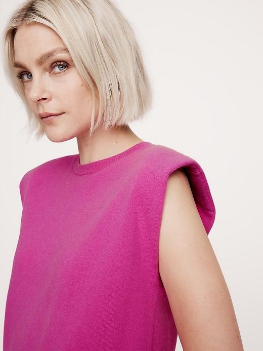 Cashmere Padded-Shoulder Top Product Image