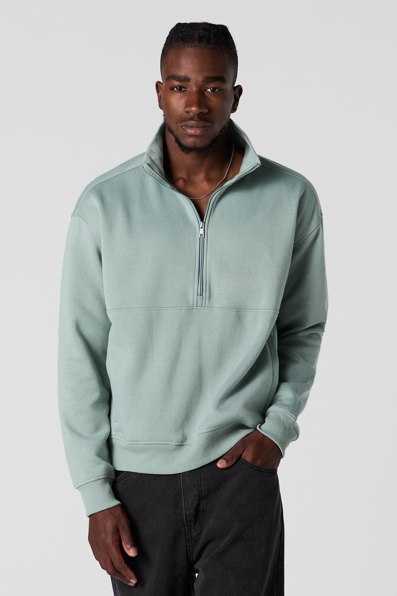 Half Zip Fleece Sweatshirt Male Product Image