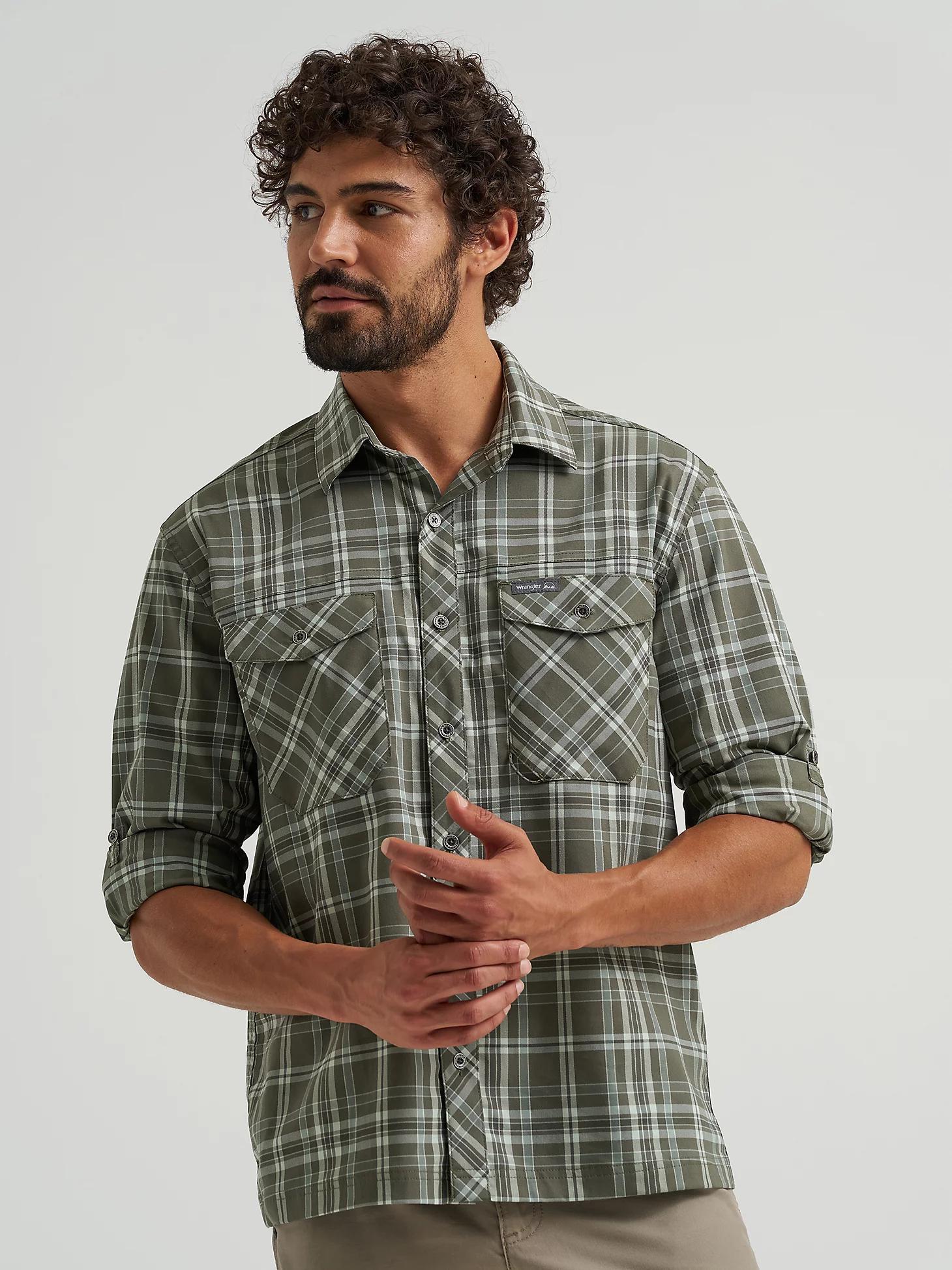 Men's Outdoor Stretch Plaid Shirt | Men's SHIRTS | Wrangler® Product Image